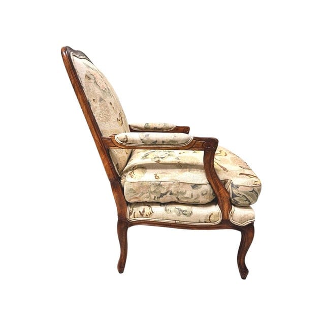 Pair of Late 20th Century Louis XV Linen Bergère Chairs Upholstered by Jon Paul Shriever | IdleHour