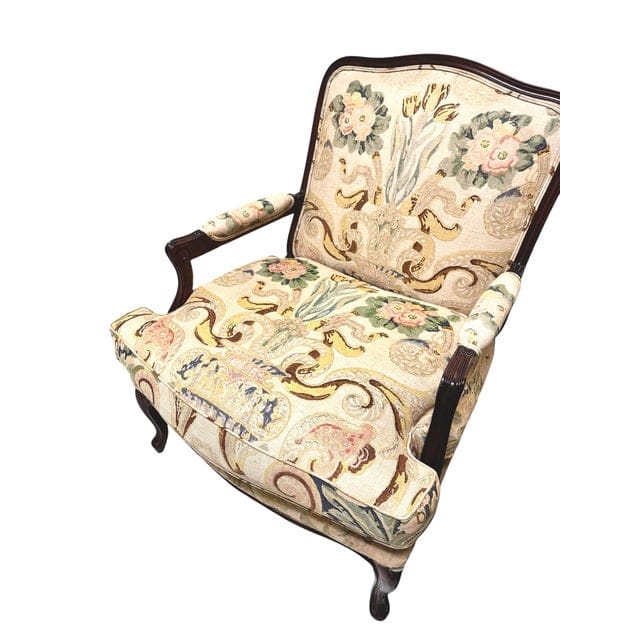 Pair of Late 20th Century Louis XV Linen Bergère Chairs Upholstered by Jon Paul Shriever | IdleHour