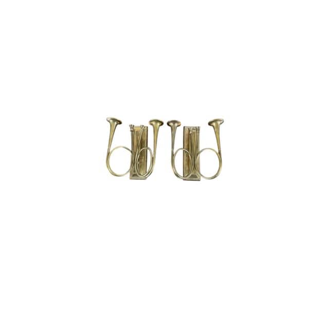 Pair of Mid 20th Century Brass Horn Candle Sconces | IdleHour