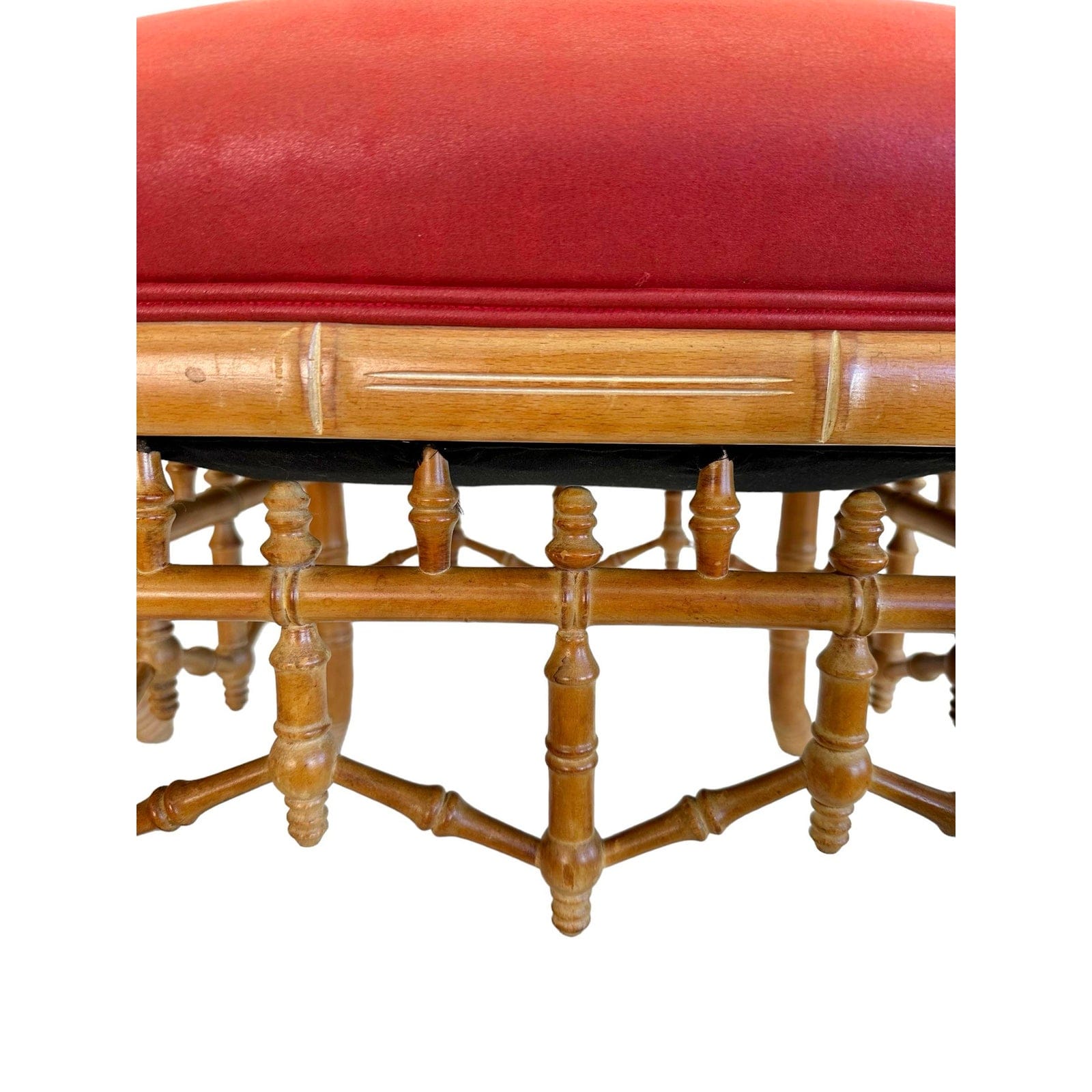 Pair of Mid 20th Century Chinese Chippendale Faux Bamboo Stools | IdleHour