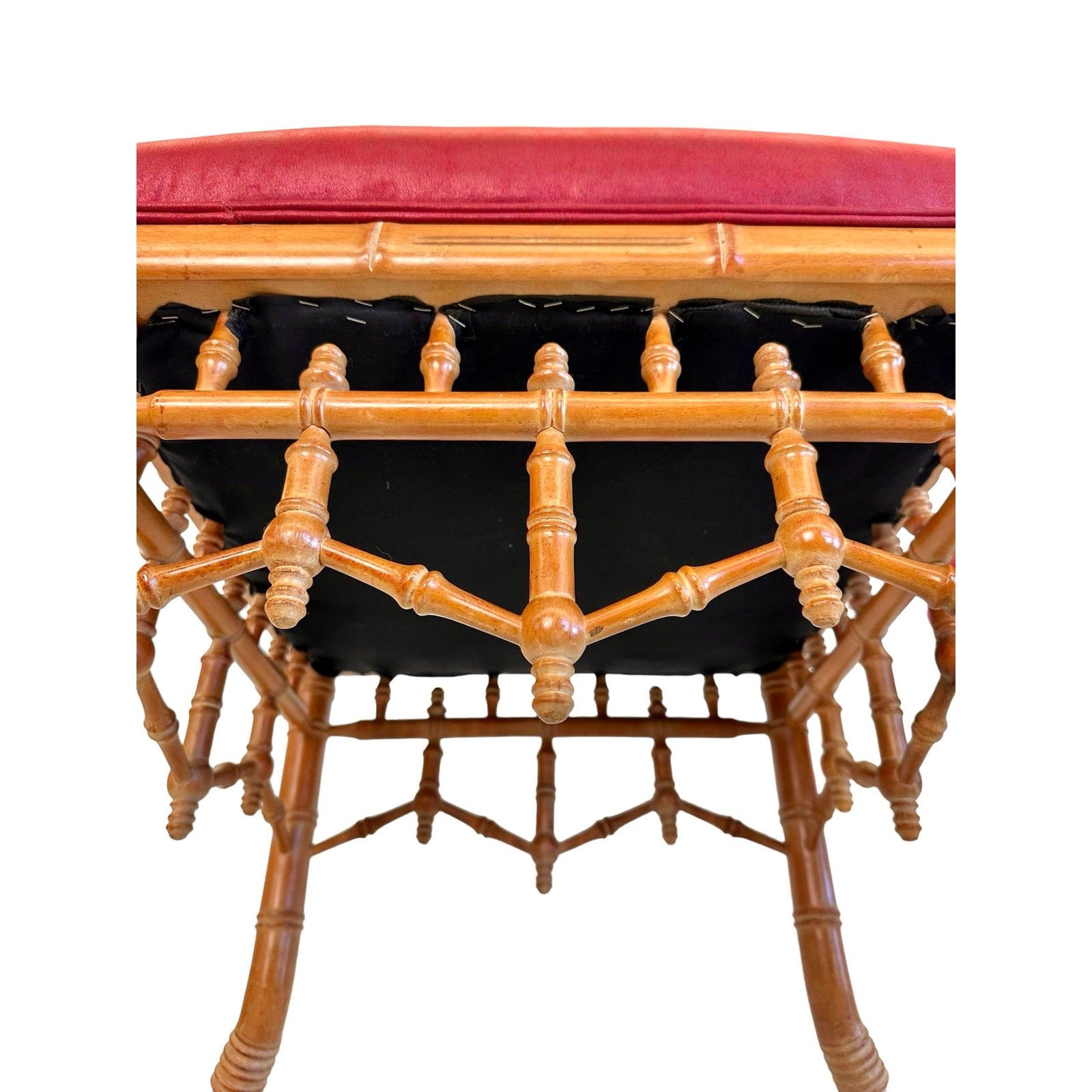 Pair of Mid 20th Century Chinese Chippendale Faux Bamboo Stools | IdleHour