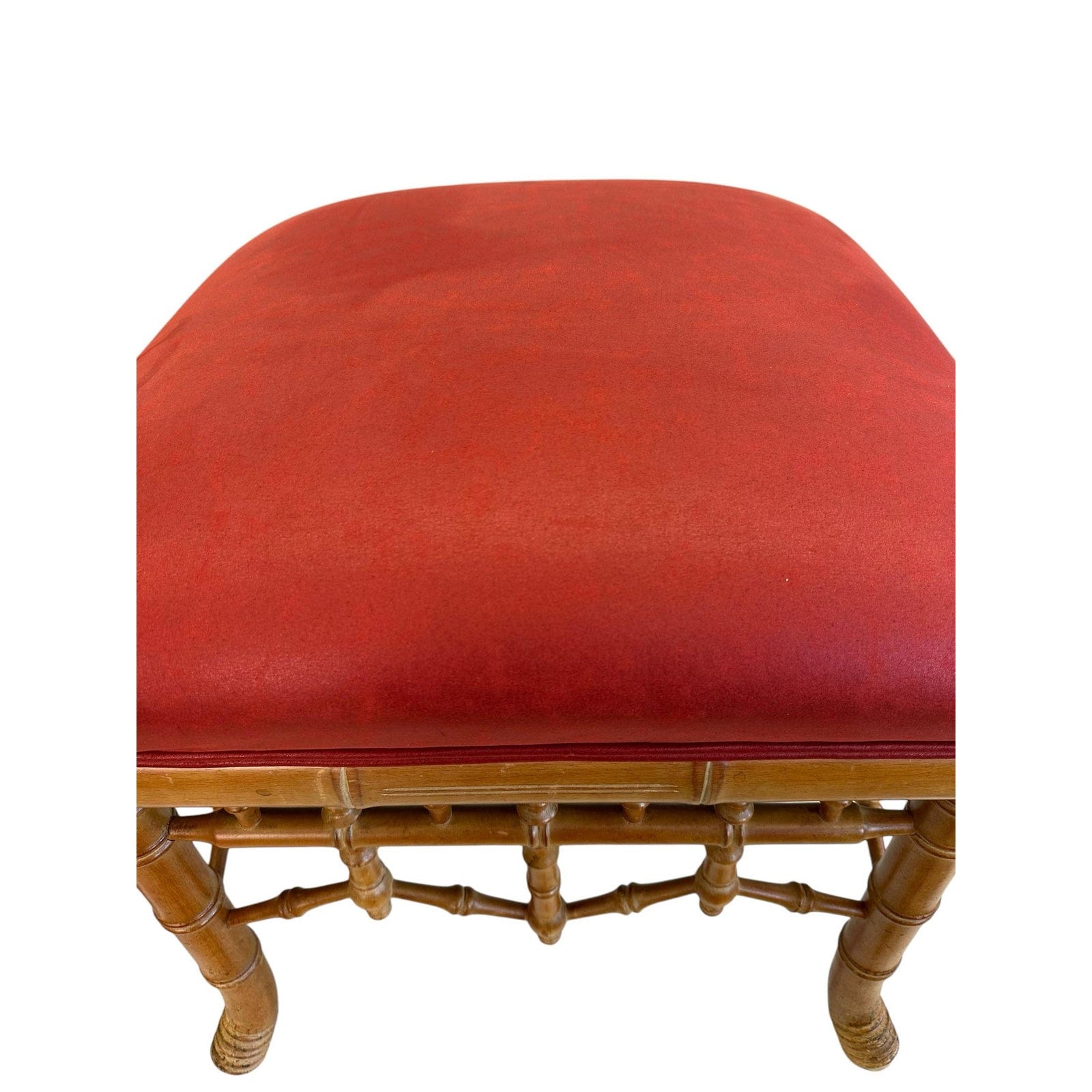 Pair of Mid 20th Century Chinese Chippendale Faux Bamboo Stools | IdleHour