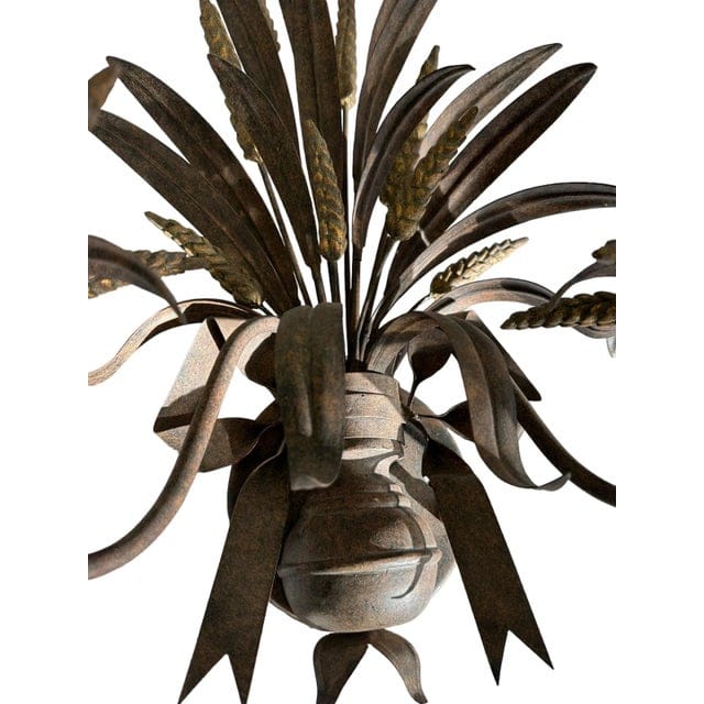 Pair of Vintage Currey and Company Wheat Motif Sconces in Bronze Tones | IdleHour