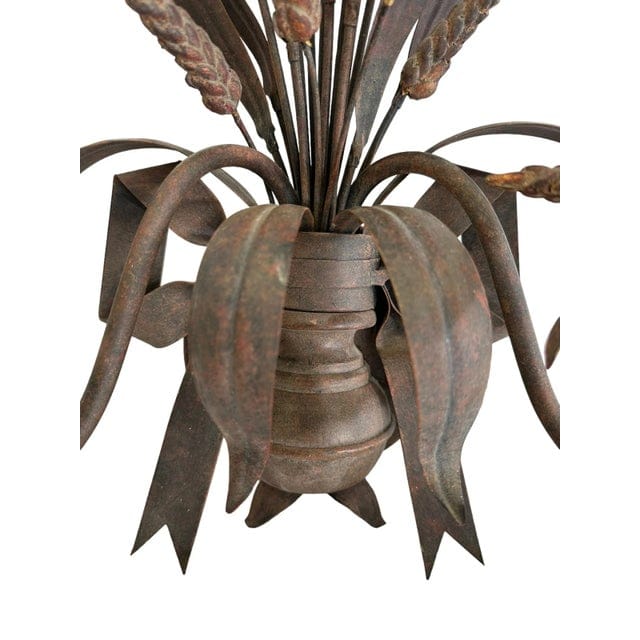 Pair of Vintage Currey and Company Wheat Motif Sconces in Bronze Tones | IdleHour