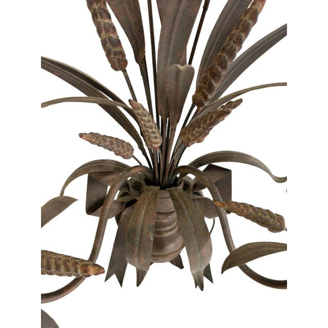 Pair of Vintage Currey and Company Wheat Motif Sconces in Bronze Tones | IdleHour