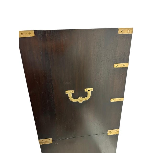 Pair of Vintage Dark Wood Campaign Chests | IdleHour