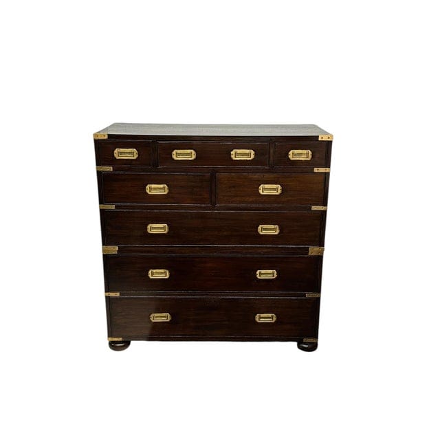 Pair of Vintage Dark Wood Campaign Chests | IdleHour