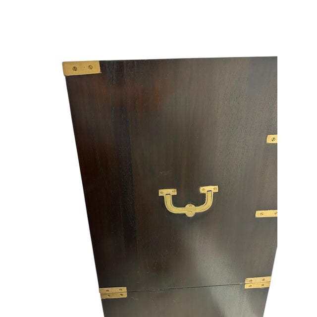 Pair of Vintage Dark Wood Campaign Chests | IdleHour