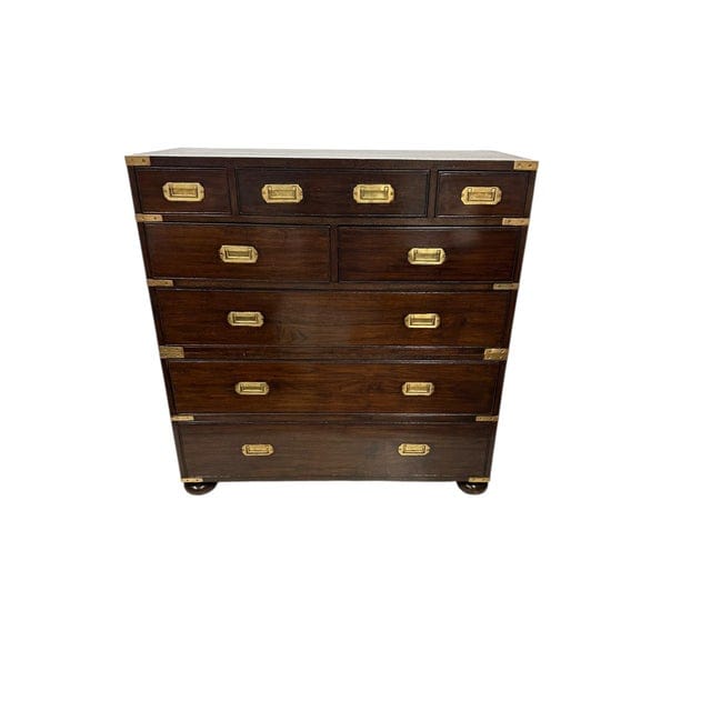 Pair of Vintage Dark Wood Campaign Chests | IdleHour