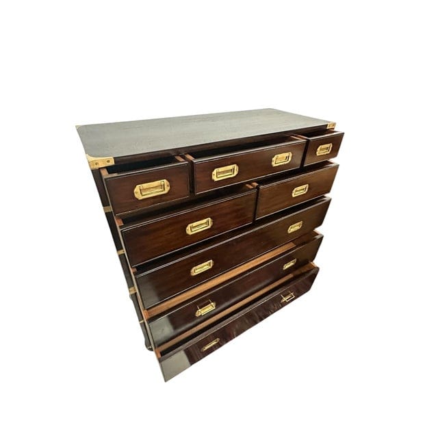 Pair of Vintage Dark Wood Campaign Chests | IdleHour