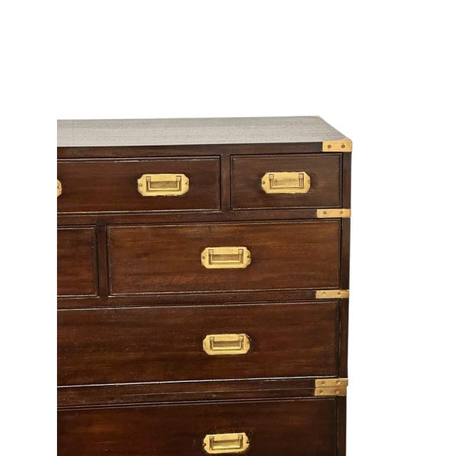 Pair of Vintage Dark Wood Campaign Chests | IdleHour