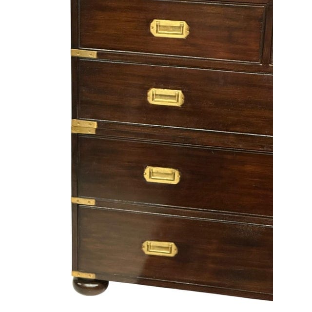 Pair of Vintage Dark Wood Campaign Chests | IdleHour