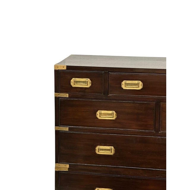 Pair of Vintage Dark Wood Campaign Chests | IdleHour