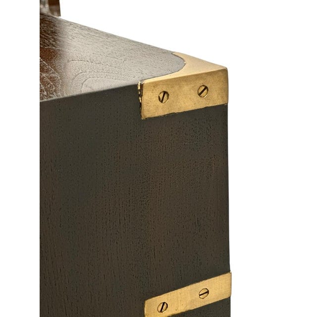 Pair of Vintage Dark Wood Campaign Chests | IdleHour
