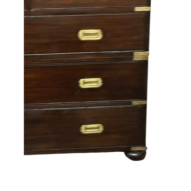 Pair of Vintage Dark Wood Campaign Chests | IdleHour