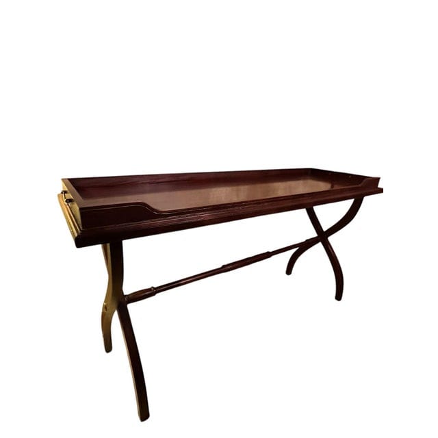 Polo Ralph Lauren Mahogany Regency Tall Console Table / Sideboard With Handled Removable Tray Top | IdleHour