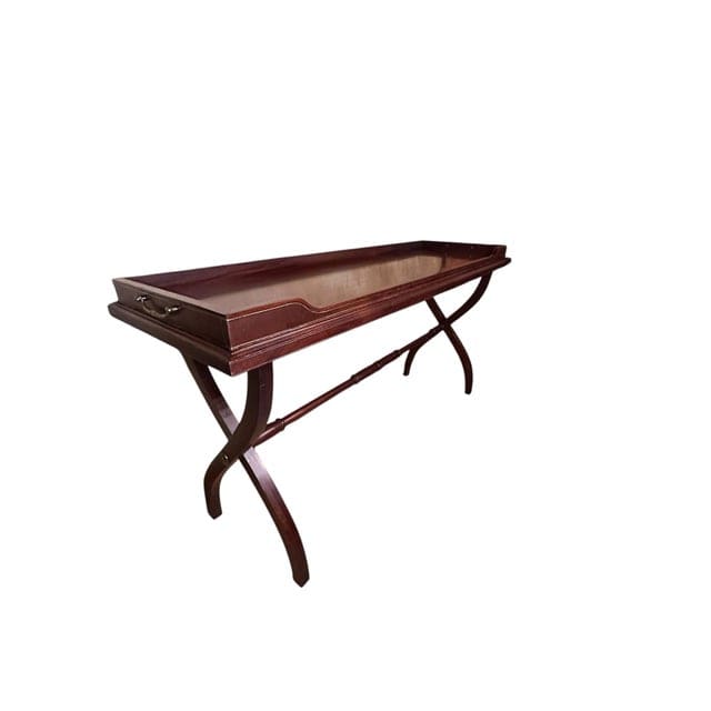 Polo Ralph Lauren Mahogany Regency Tall Console Table / Sideboard With Handled Removable Tray Top | IdleHour