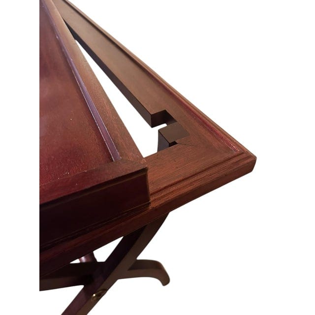 Polo Ralph Lauren Mahogany Regency Tall Console Table / Sideboard With Handled Removable Tray Top | IdleHour