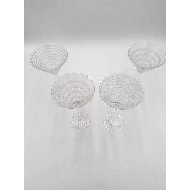 Salviati Murano Graffiati and Bassorilievi Martini Glasses- Set of 4 | IdleHour