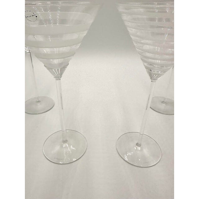 Salviati Murano Graffiati and Bassorilievi Martini Glasses- Set of 4 | IdleHour