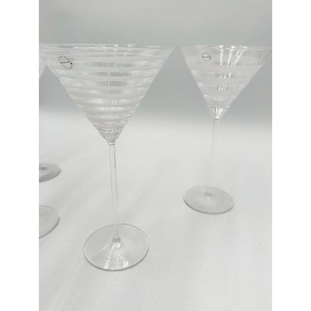 Salviati Murano Graffiati and Bassorilievi Martini Glasses- Set of 4 | IdleHour