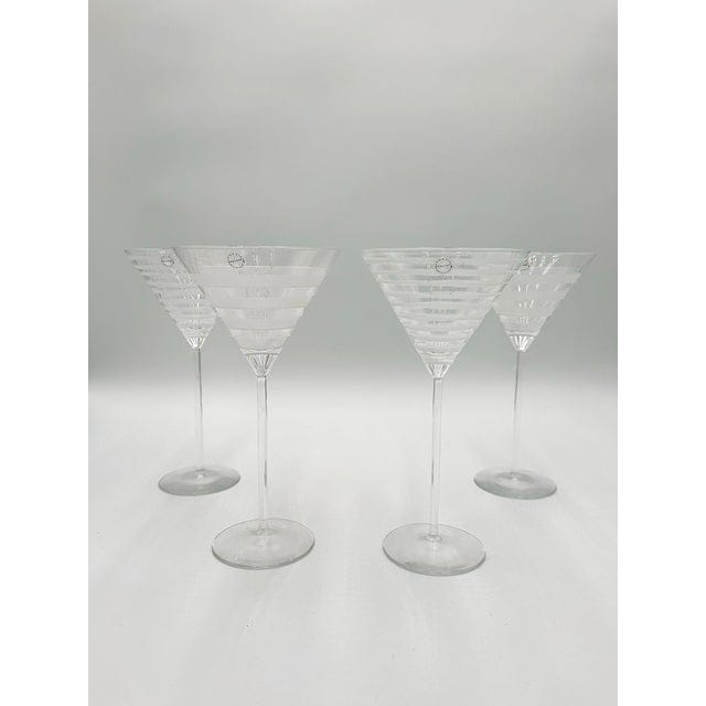 Salviati Murano Graffiati and Bassorilievi Martini Glasses- Set of 4 | IdleHour
