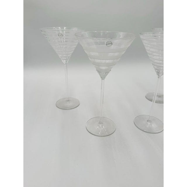 Salviati Murano Graffiati and Bassorilievi Martini Glasses- Set of 4 | IdleHour