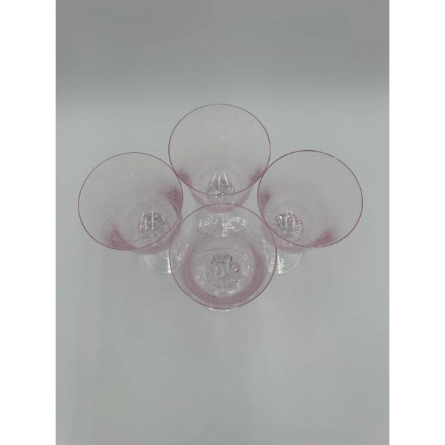 Set of 4 Sasaki Coronation Pink Crystal Water Goblets, 1990s | IdleHour