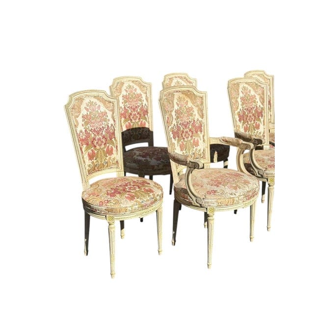 Set of 6 Early 20th Century Louis XVI Dining Chairs With Original Upholstery | IdleHour