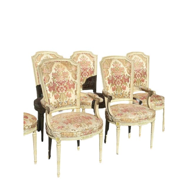 Set of 6 Early 20th Century Louis XVI Dining Chairs With Original Upholstery | IdleHour