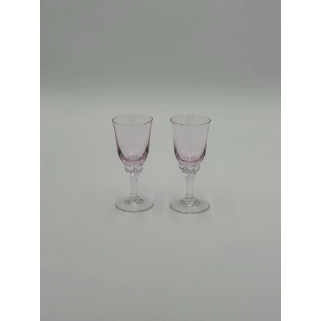 Set of 6 Sasaki Coronation Pink Crystal Cordial Glasses, 1990s | IdleHour