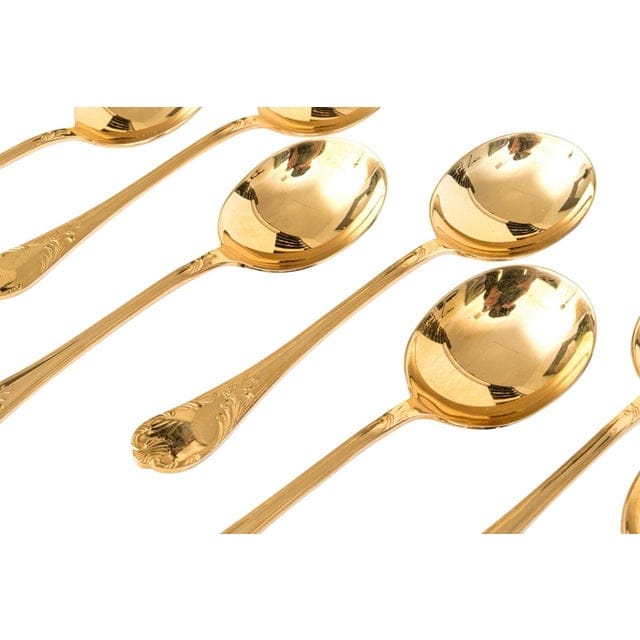 Set of 8 Late 20th Century Christofle Vermeil Marly Cream Soup Spoons | IdleHour