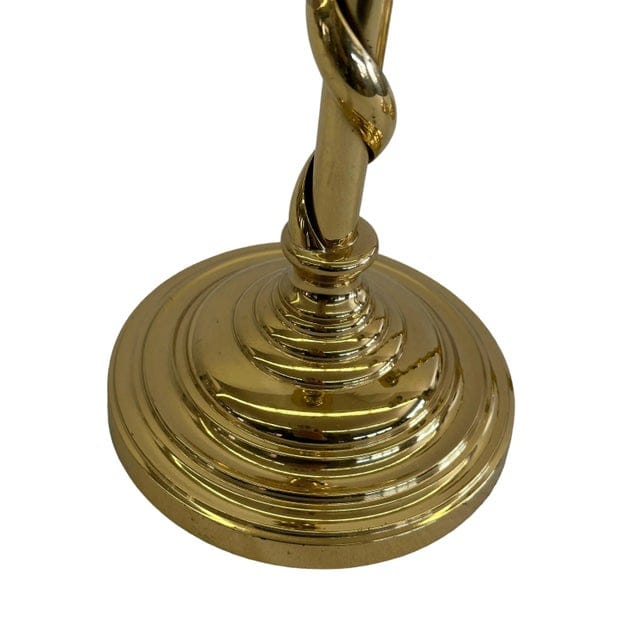 Set of Three Mid 20th Century Brass Twisted Candlestick Holders | IdleHour