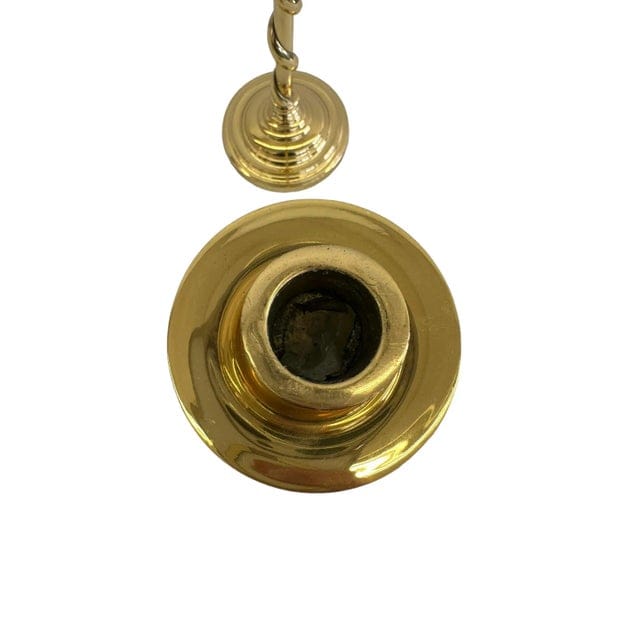 Set of Three Mid 20th Century Brass Twisted Candlestick Holders | IdleHour