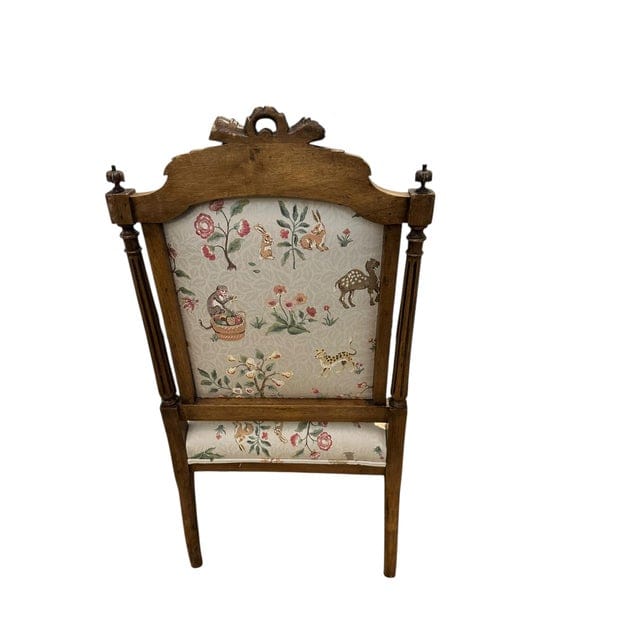 Stunning Pair of Louis XVI Fluted Chairs With Custom Tracers & Co. Cluny Lampis Brocade Upholstery | IdleHour