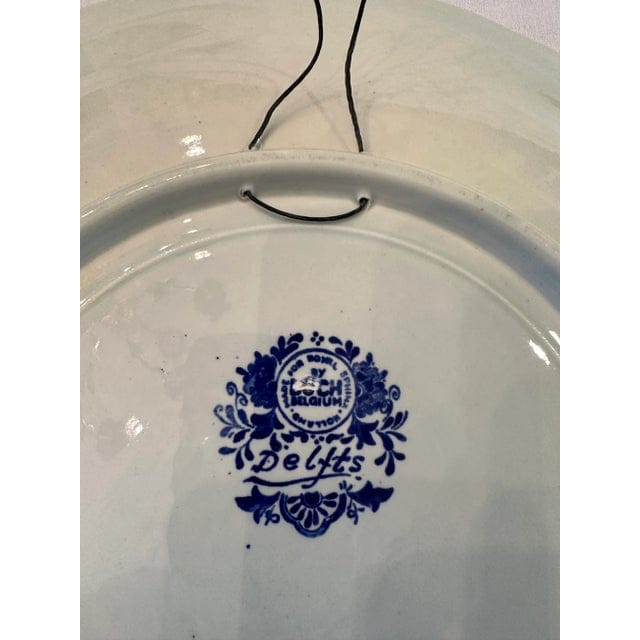 Vintag Large Delft Boch Blue and White Plate With Carriage Scene | IdleHour