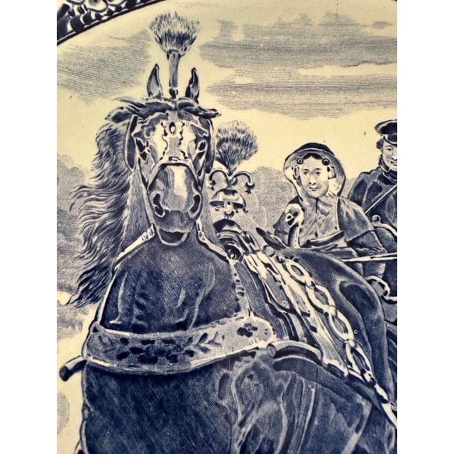 Vintag Large Delft Boch Blue and White Plate With Carriage Scene | IdleHour