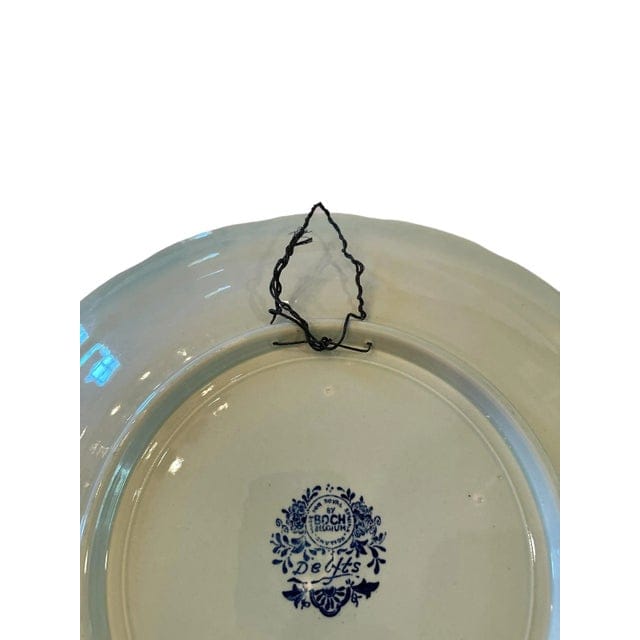 Vintag Large Delft Boch Blue and White Plate With Carriage Scene | IdleHour