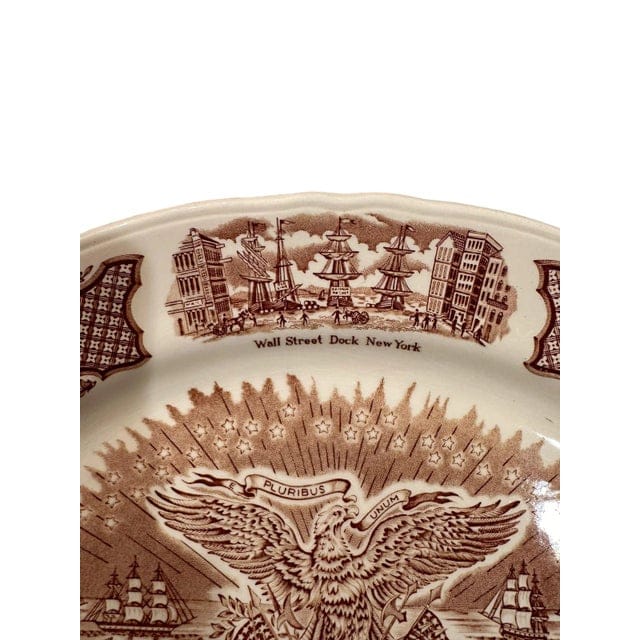 Vintage Alfred Meakin Staffordshire Fair Winds The Friendship of Salem Brown Platter | IdleHour