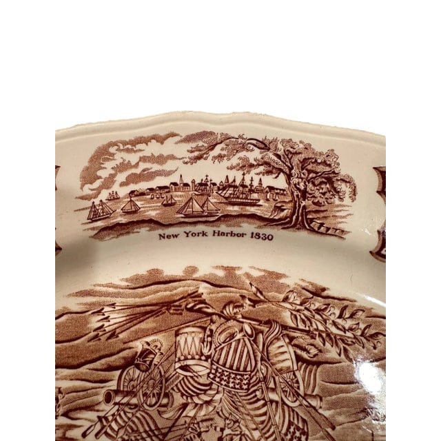 Vintage Alfred Meakin Staffordshire Fair Winds The Friendship of Salem Brown Platter | IdleHour