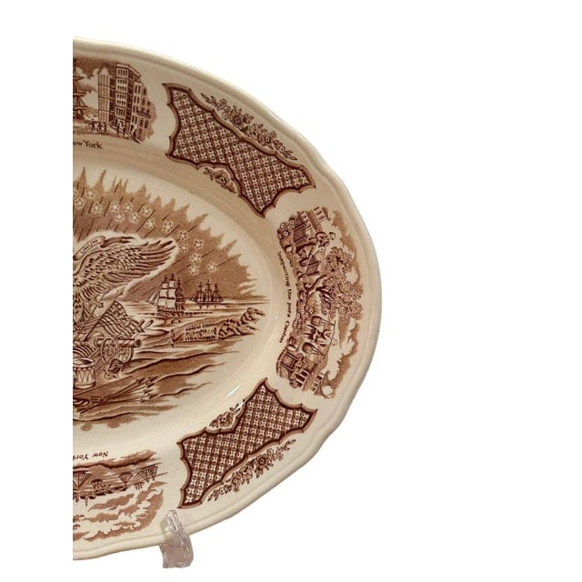 Vintage Alfred Meakin Staffordshire Fair Winds The Friendship of Salem Brown Platter | IdleHour