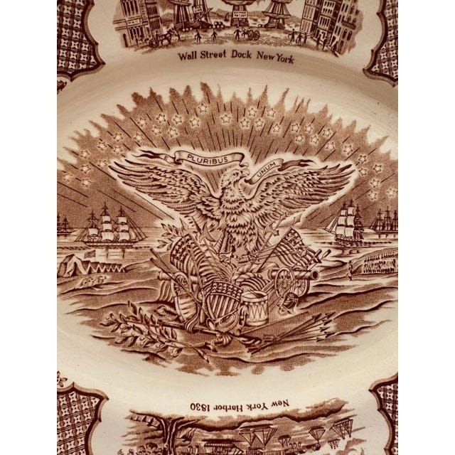 Vintage Alfred Meakin Staffordshire Fair Winds The Friendship of Salem Brown Platter | IdleHour