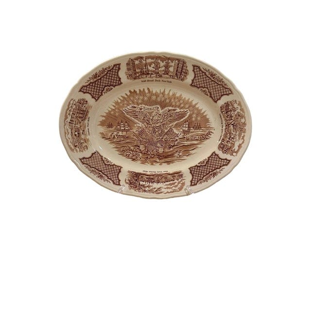 Vintage Alfred Meakin Staffordshire Fair Winds The Friendship of Salem Brown Platter | IdleHour