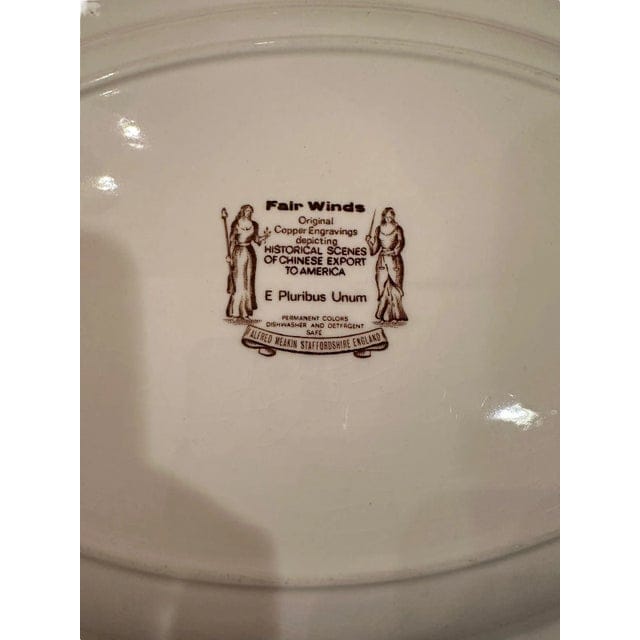 Vintage Alfred Meakin Staffordshire Fair Winds The Friendship of Salem Brown Platter | IdleHour