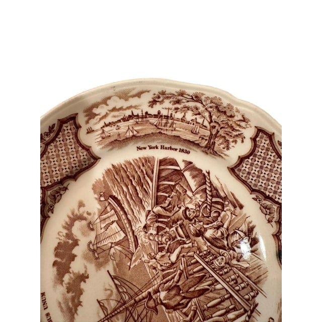 Vintage Alfred Meakin Staffordshire Fair Winds The Friendship of Salem Brown Salad Plates - Set of 10 | IdleHour