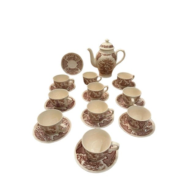 Vintage Alfred Meakin Staffordshire Fair Winds The Friendship of Salem Tea Set for Ten- 22 Pieces | IdleHour