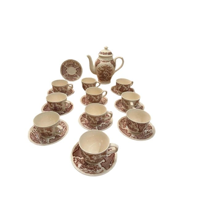 Vintage Alfred Meakin Staffordshire Fair Winds The Friendship of Salem Tea Set for Ten- 22 Pieces | IdleHour