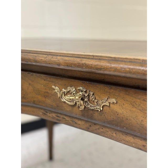 Vintage Auffray & Co French Walnut Partners Desk With Tooled Leather Top | IdleHour