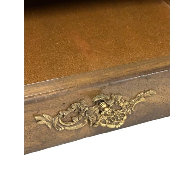 Vintage Auffray & Co French Walnut Partners Desk With Tooled Leather Top | IdleHour