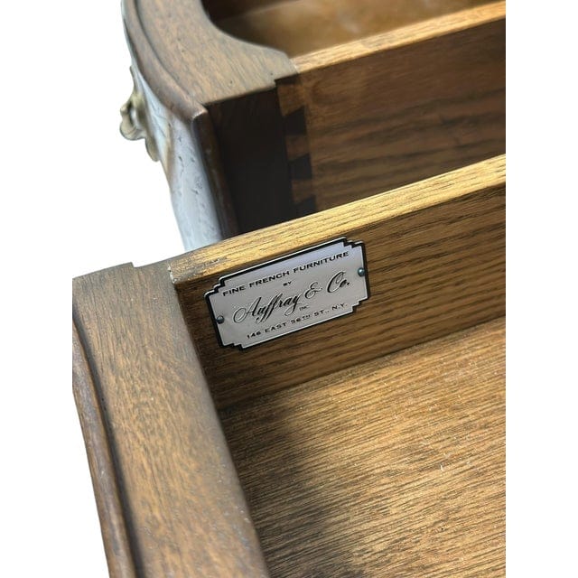Vintage Auffray & Co French Walnut Partners Desk With Tooled Leather Top | IdleHour